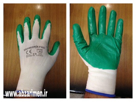 دستکش کف مواد طوسی سبز (3)